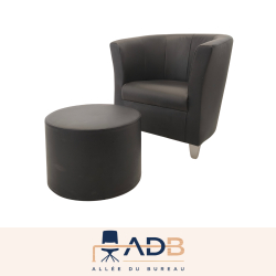 LOT FAUTEUIL CLUB ET POUF