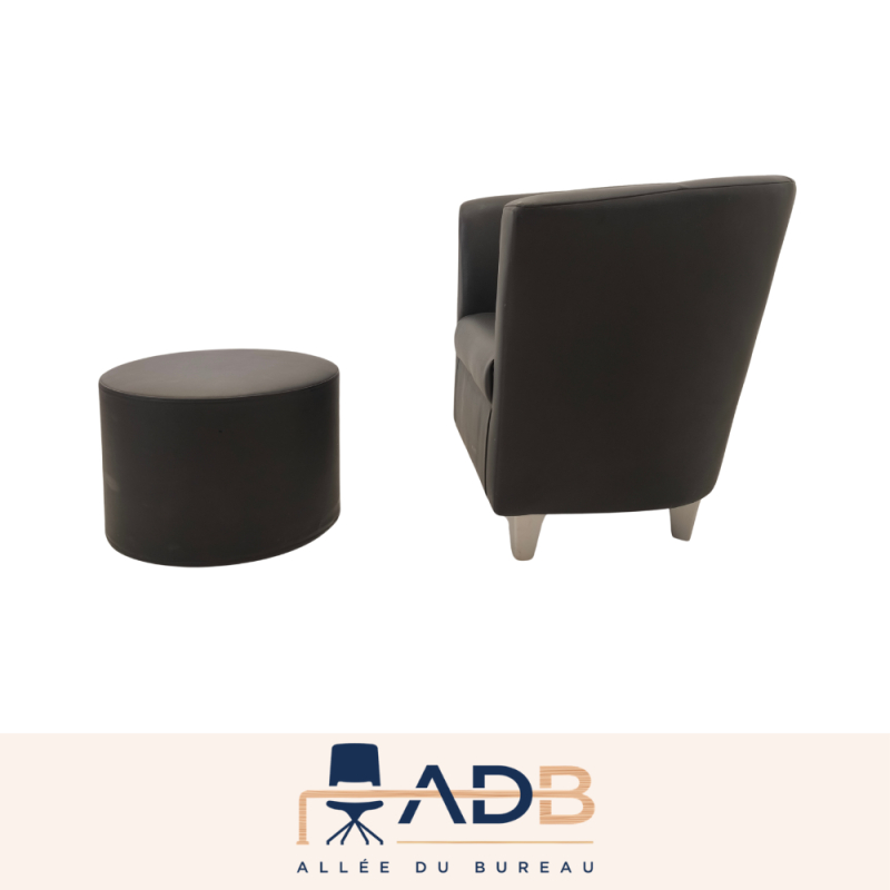 LOT FAUTEUIL CLUB ET POUF