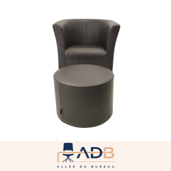 LOT FAUTEUIL CLUB ET POUF