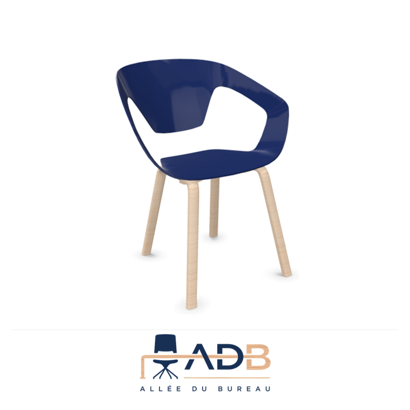 LOT DE 4 CHAISES PVC/BOIS - LINER