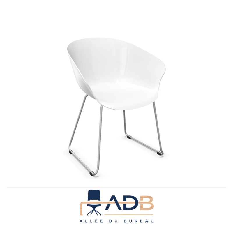 LOT DE 4 FAUTEUILS HOP - PIEDS CHROMÉS