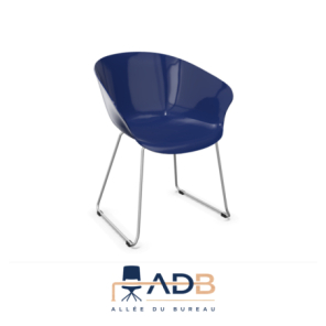 LOT DE 4 FAUTEUILS HOP - PIEDS CHROMÉS