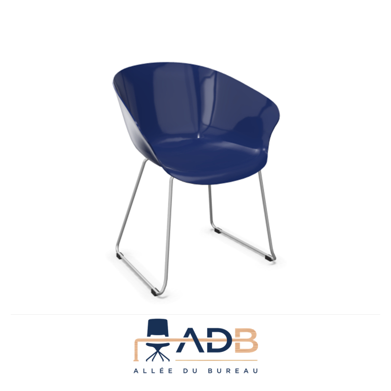 LOT DE 4 FAUTEUILS HOP - PIEDS CHROMÉS