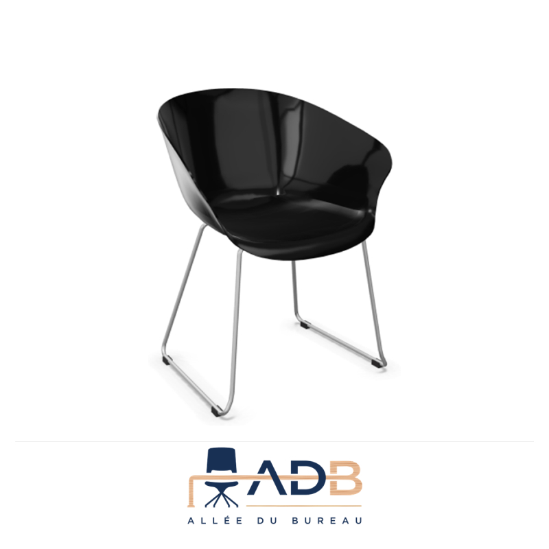 LOT DE 4 FAUTEUILS HOP - PIEDS CHROMÉS