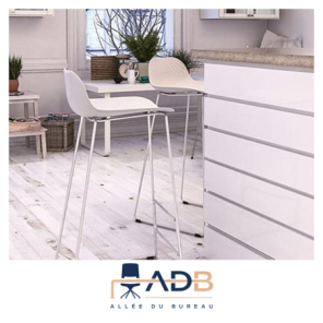 LOT DE 4 TABOURETS "NUT" PIÉTEMENT CHROMÉ