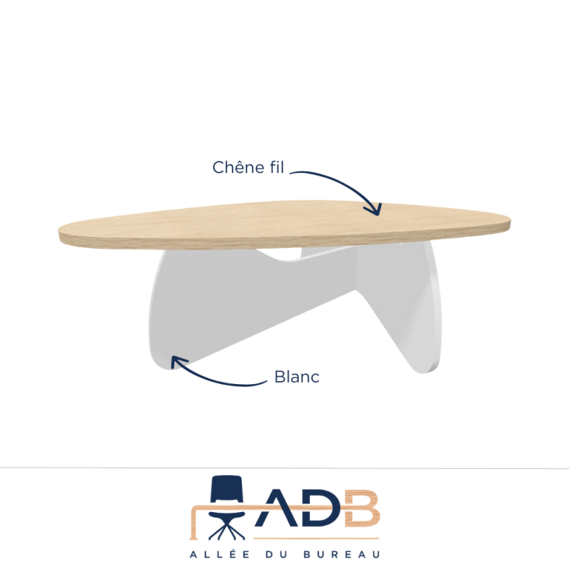 TABLE PIEDS MÉLAMINE - GALET