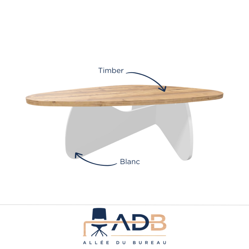 TABLE PIEDS MÉLAMINE - GALET