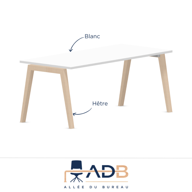 BUREAU PIEDS BOIS - BORN