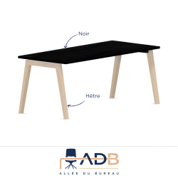 BUREAU PIEDS BOIS - BORN