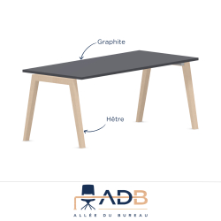BUREAU PIEDS BOIS - BORN