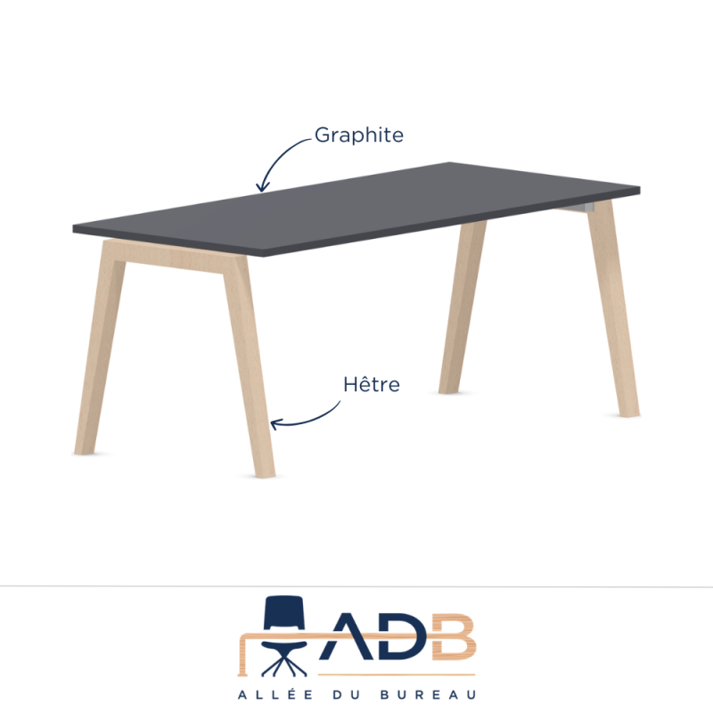 BUREAU PIEDS BOIS - BORN