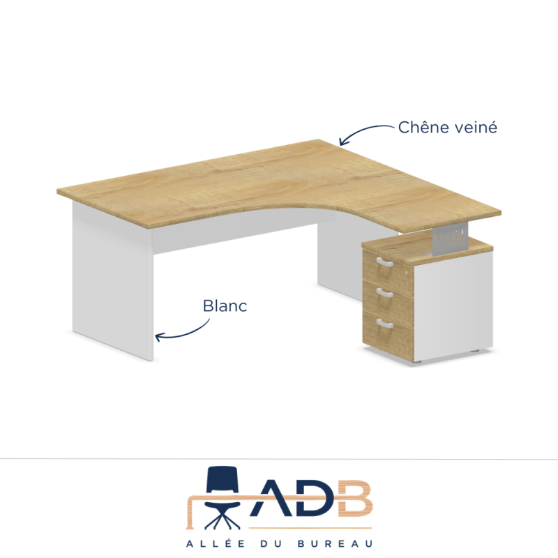 BUREAU COMPACT PIEDS BOIS - TONO