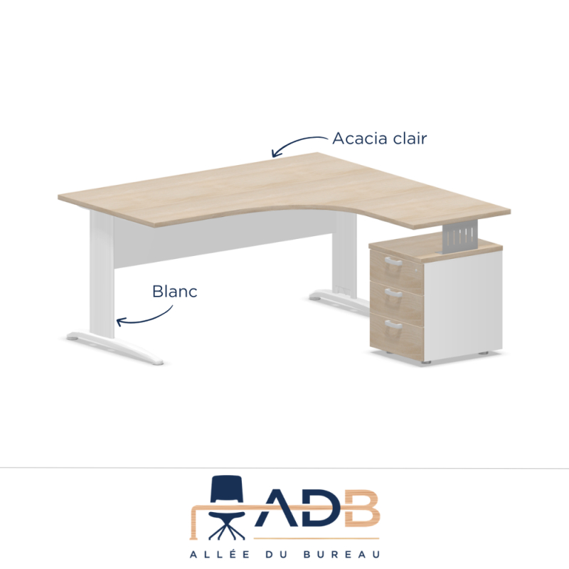 BUREAU COMPACT PIEDS MÉTAL - TONO