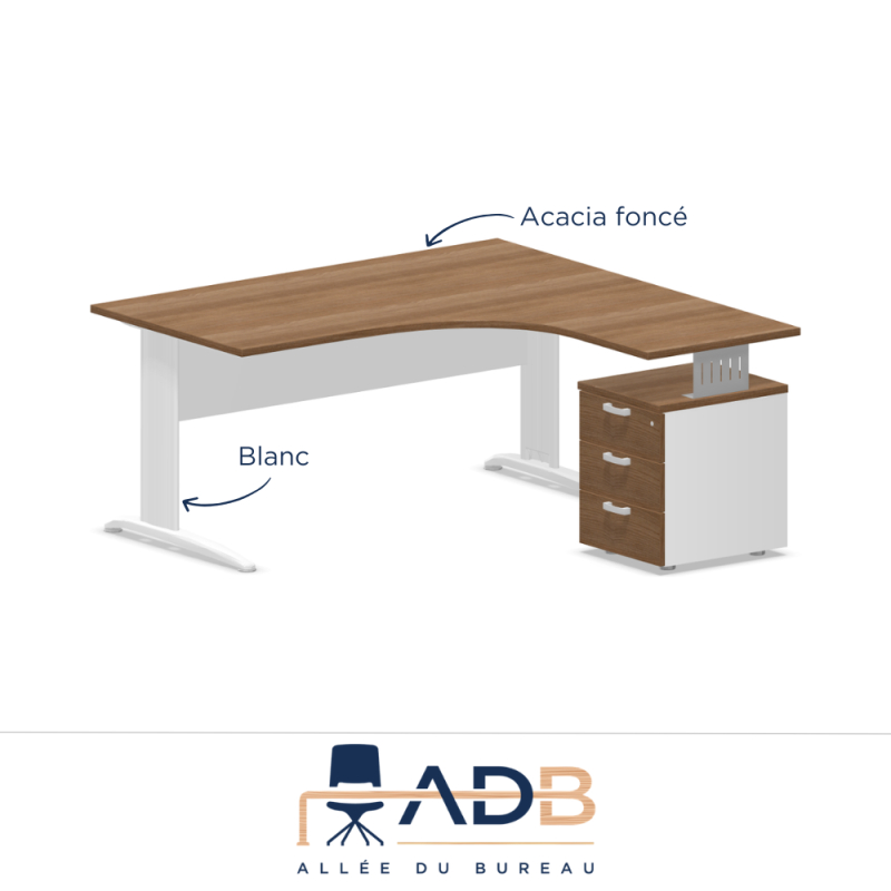 BUREAU COMPACT PIEDS MÉTAL - TONO