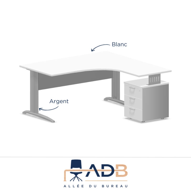 BUREAU COMPACT PIEDS MÉTAL - TONO