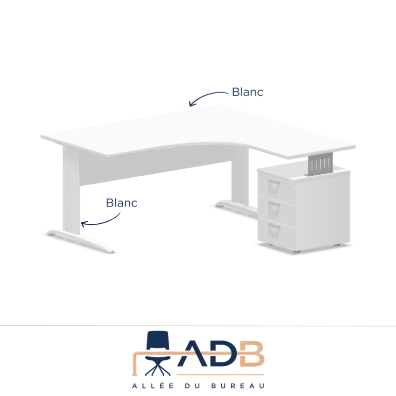 BUREAU COMPACT PIEDS MÉTAL - TONO