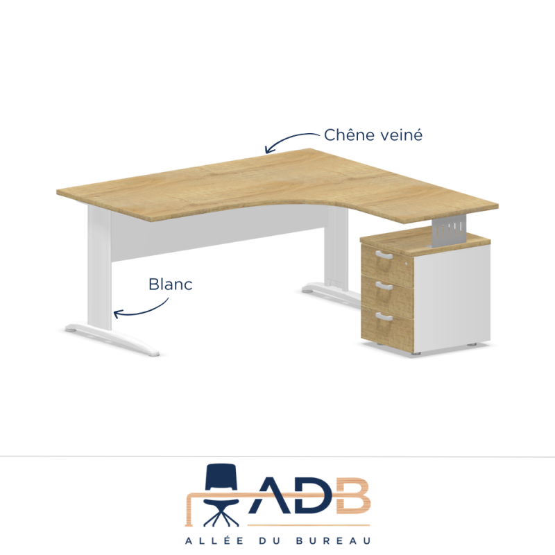 BUREAU COMPACT PIEDS MÉTAL - TONO
