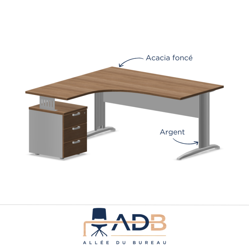 BUREAU COMPACT PIEDS MÉTAL - TONO