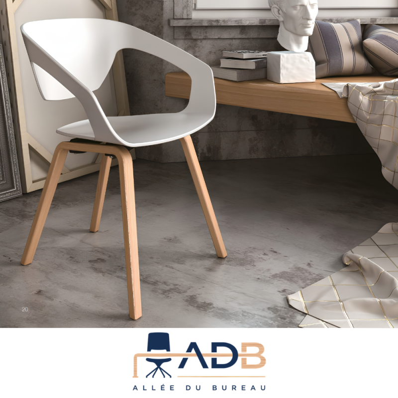 LOT DE 4 CHAISES PVC/BOIS - LINER