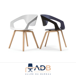 LOT DE 4 CHAISES PVC/BOIS - LINER