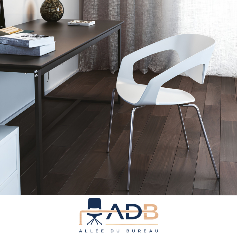 LOT DE 4 CHAISES PVC/MÉTAL - LINER