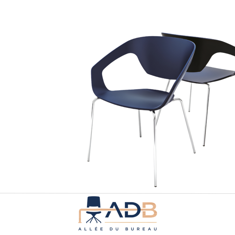 LOT DE 4 CHAISES PVC/MÉTAL - LINER