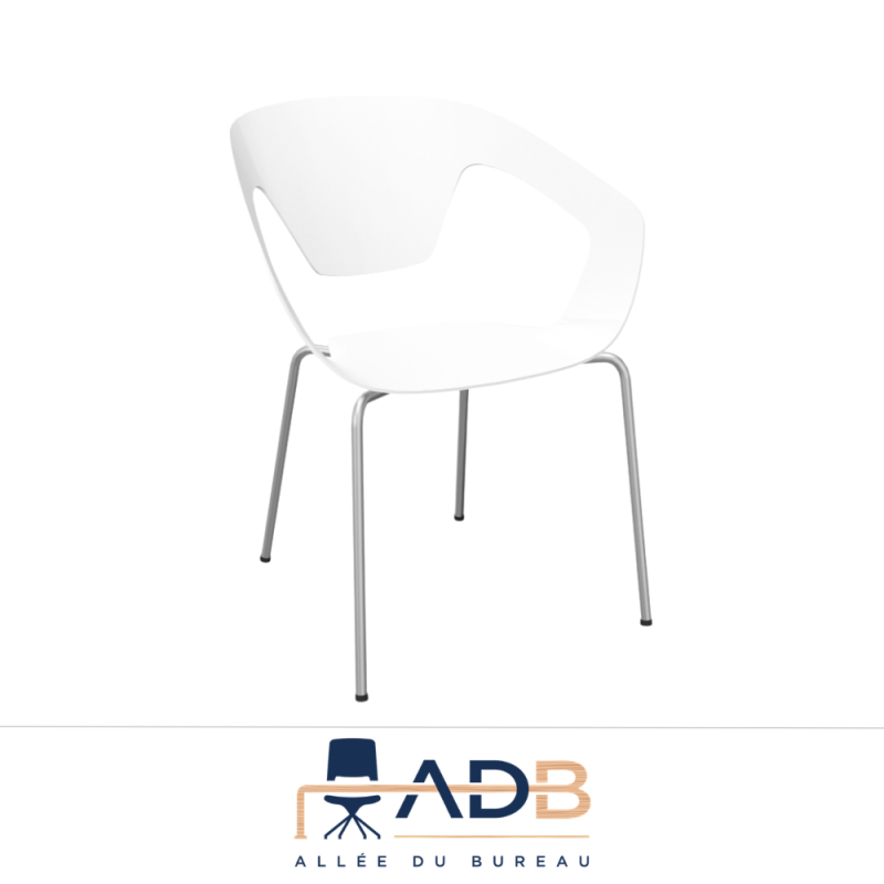 LOT DE 4 CHAISES PVC/MÉTAL - LINER