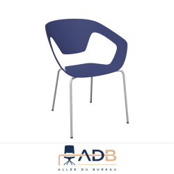 LOT DE 4 CHAISES PVC/MÉTAL - LINER