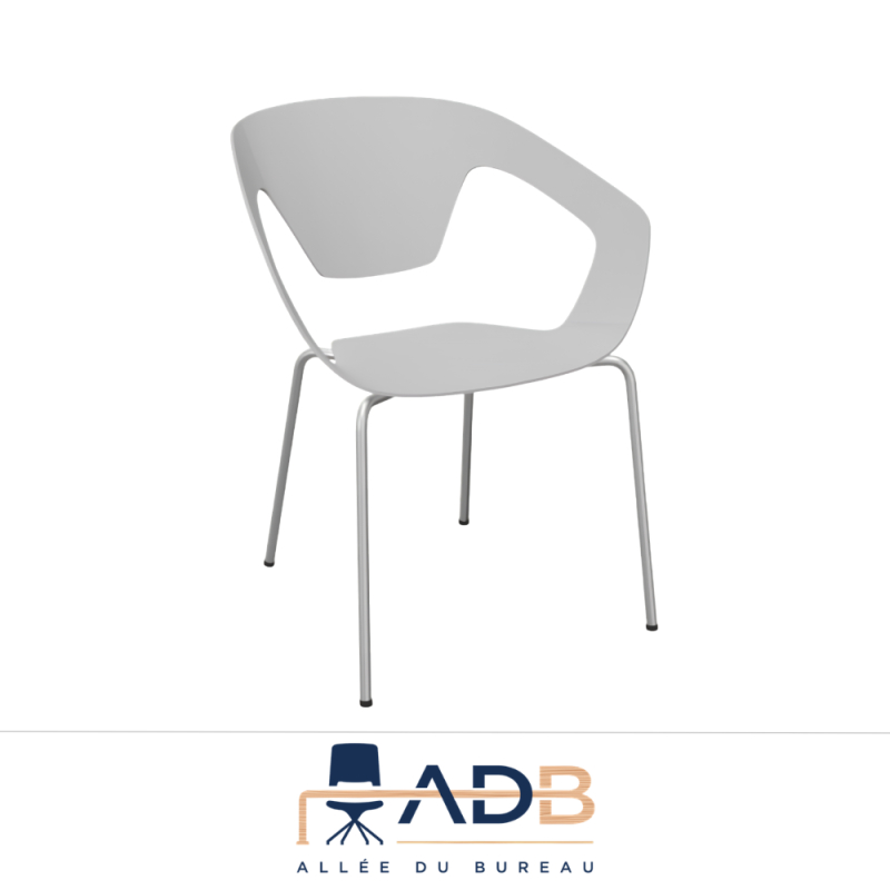 LOT DE 4 CHAISES PVC/MÉTAL - LINER