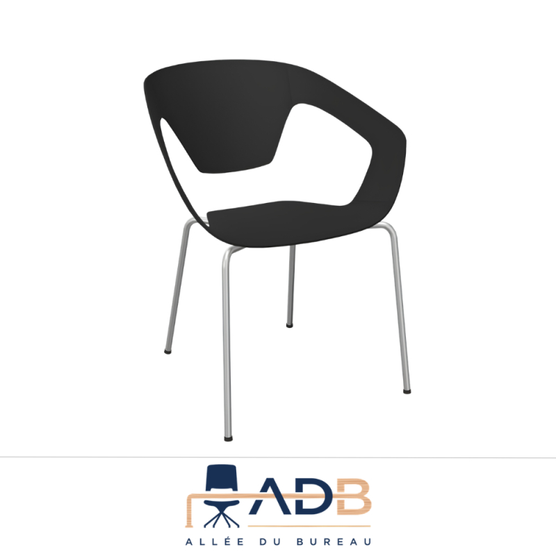 LOT DE 4 CHAISES PVC/MÉTAL - LINER