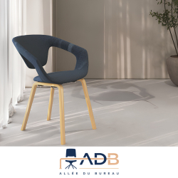 LOT DE 2 CHAISES TISSU/BOIS - LINER