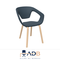 LOT DE 2 CHAISES TISSU/BOIS - LINER