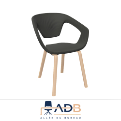 LOT DE 2 CHAISES TISSU/BOIS - LINER
