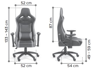 Dimensions du fauteuil GAMER CHEYENNE